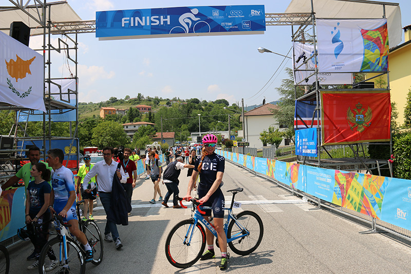 Erla Sigurlaug á endalínunni í San Marino - mynd