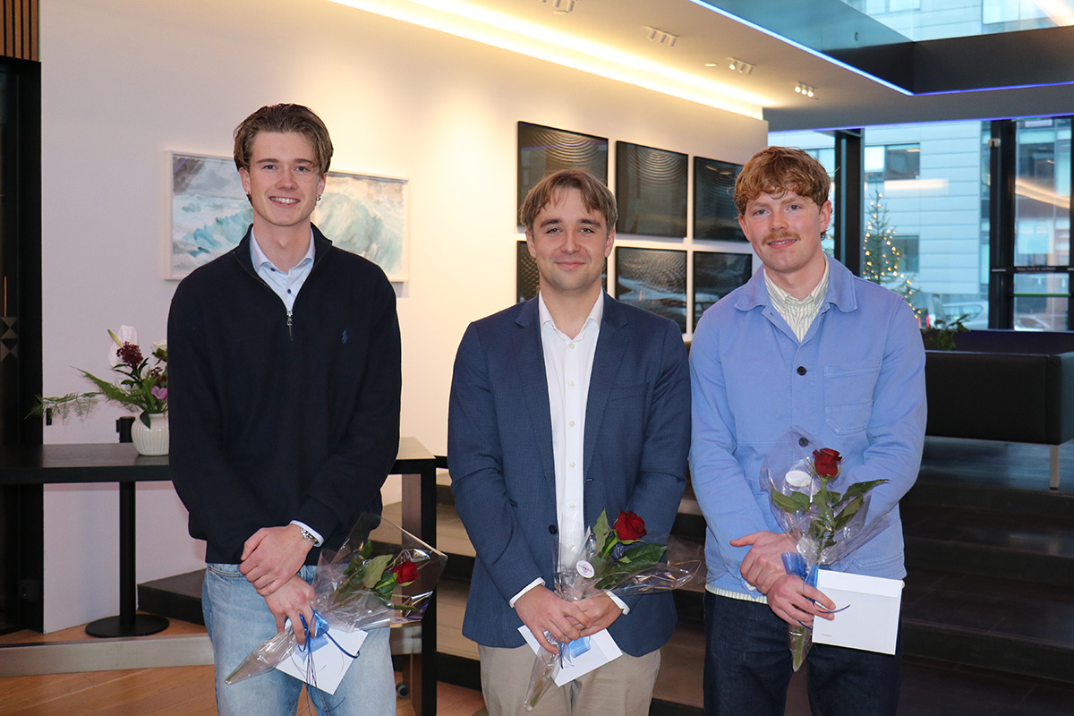 Frá vinstri: Daníel Árnason 2. sæti, Alexander Jónsson 1. sæti og Ingvar Atli 3. sæti. - mynd